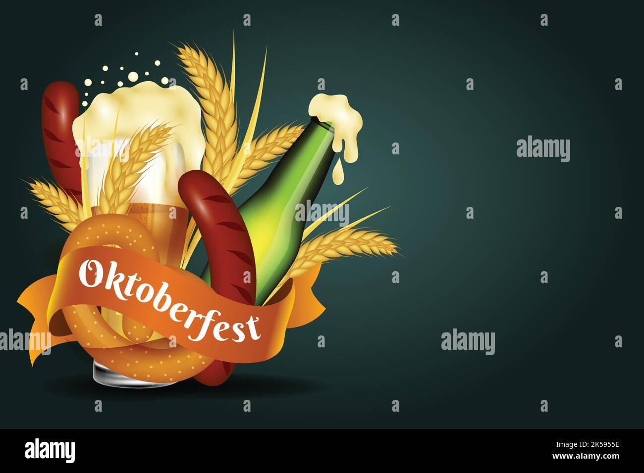 realistic oktoberfest background vector design illustration Stock ...