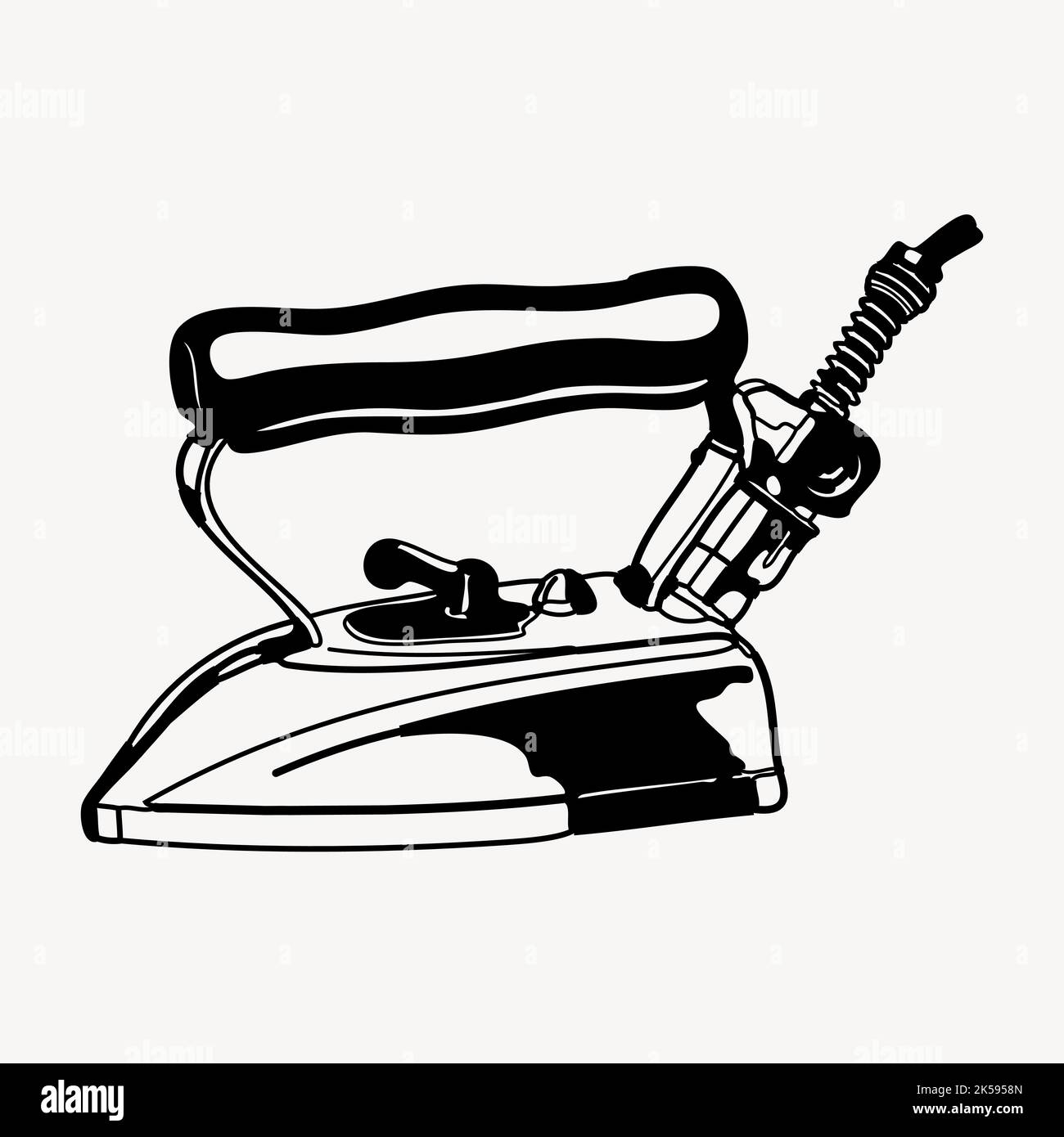 Iron clipart, vintage object illustration vector Stock Vector Image ...