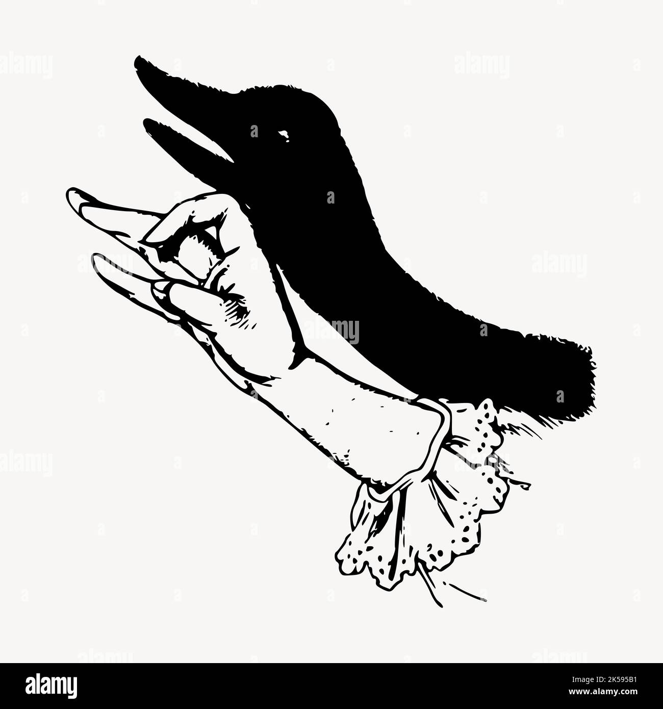 Duck hand shadow clipart illustration vector Stock Vector Image & Art ...