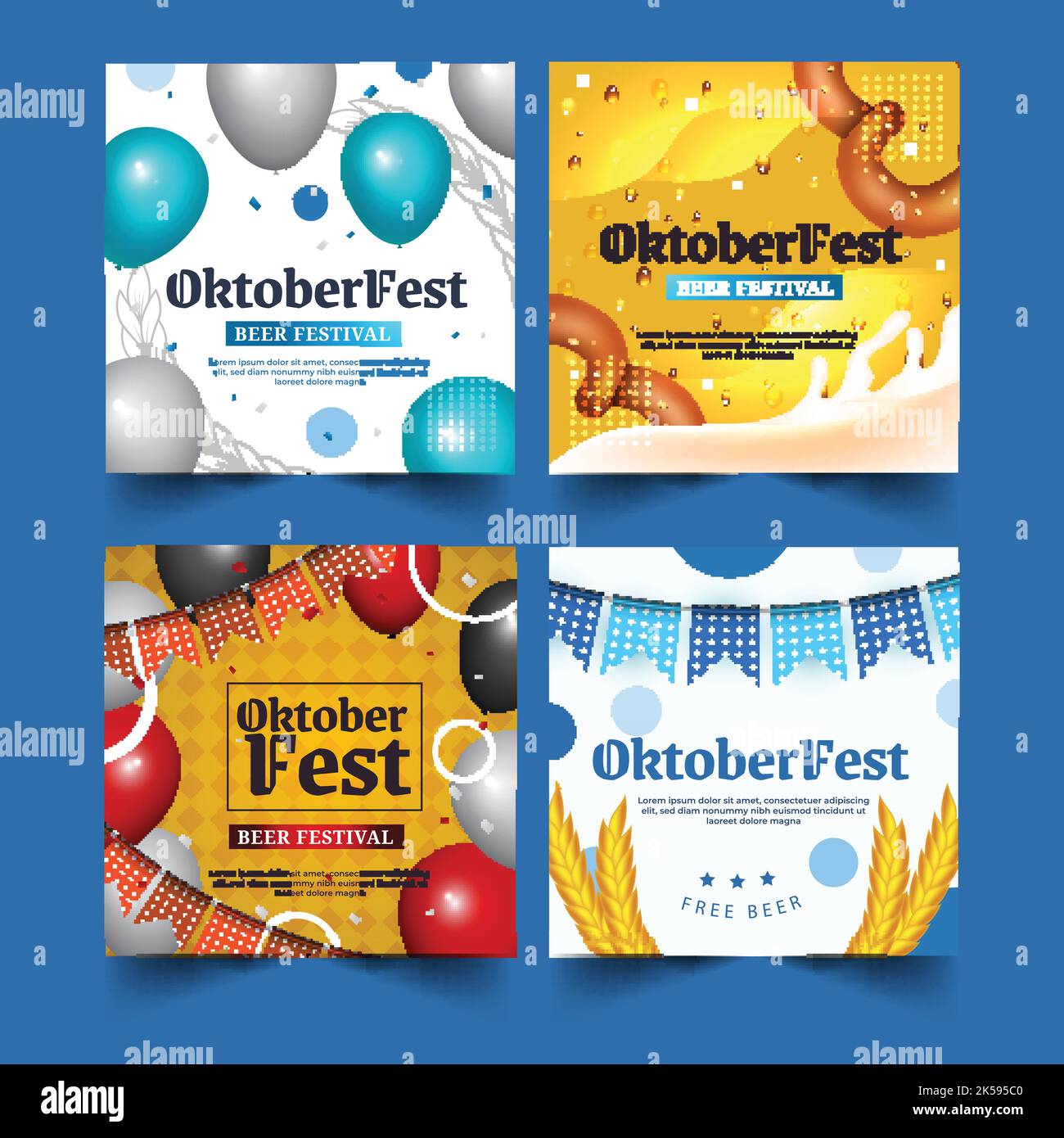 realistic oktoberfest banner collection vector design illustration ...
