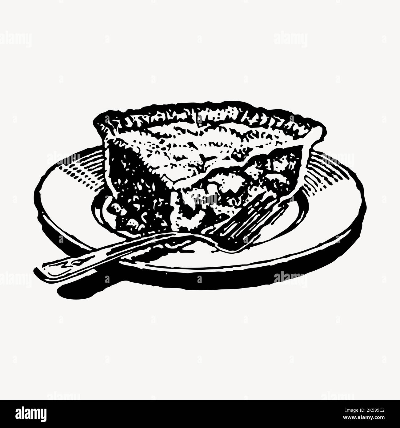 Pie slice clipart, dessert vintage illustration vector Stock Vector Image & Art - Alamy