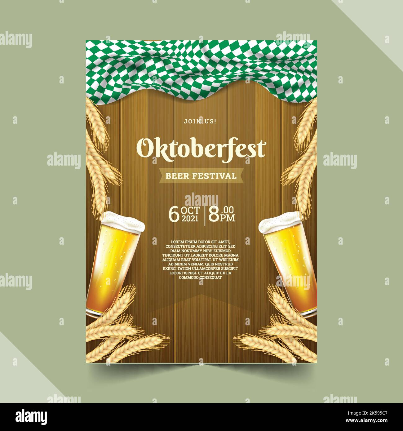 realistic oktoberfest vertical poster template vector design ...