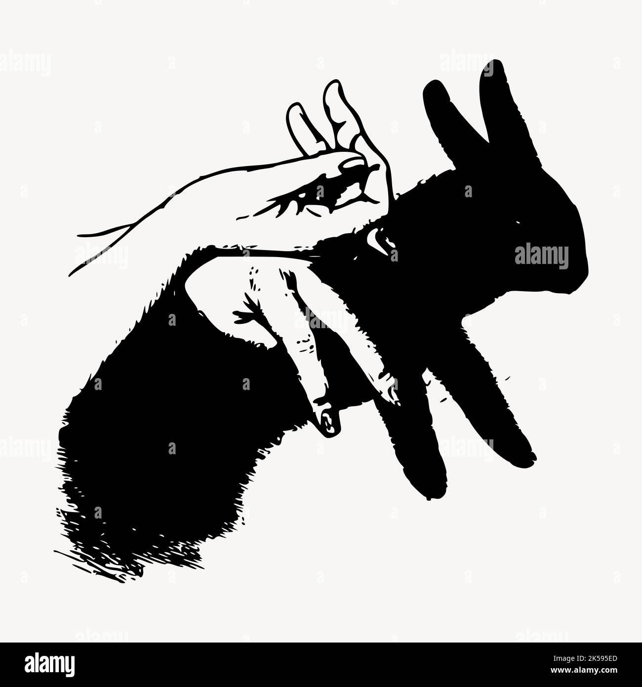 Rabbit hand shadow clipart illustration vector Stock Vector Image & Art