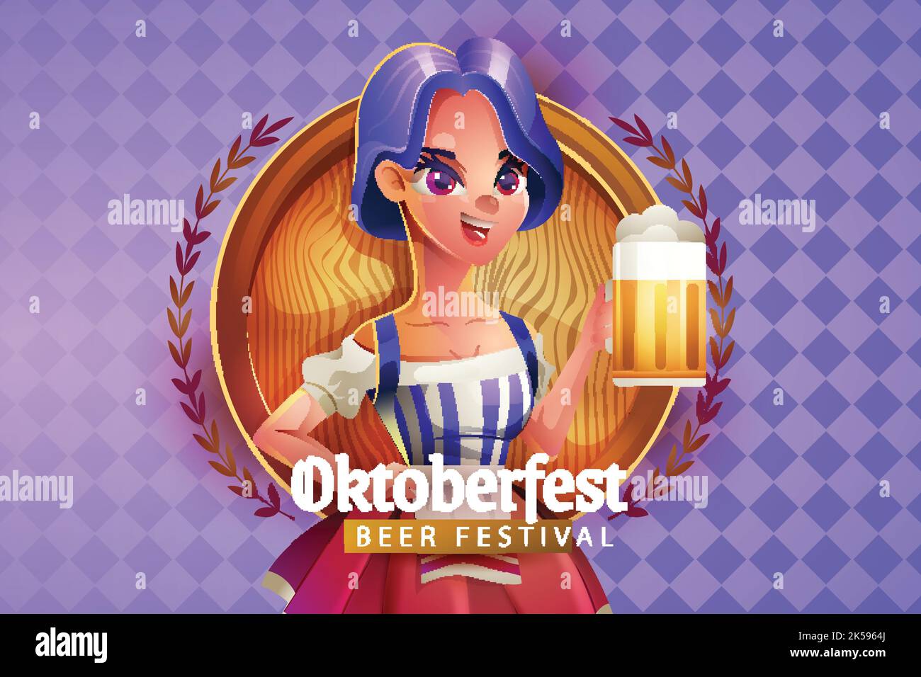 realistic oktoberfest background vector design illustration Stock ...