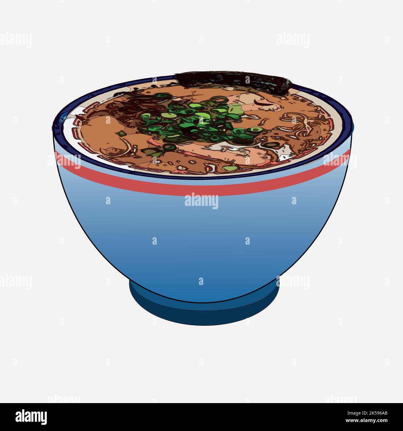 Ramen noodle clipart, Japanese food illustration vector Stock Vector