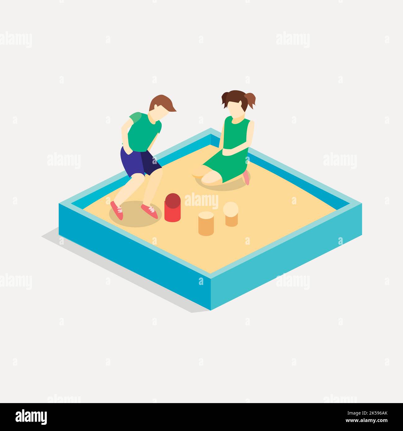 Sandbox clipart, playground equipment illustration vector Stock Vector