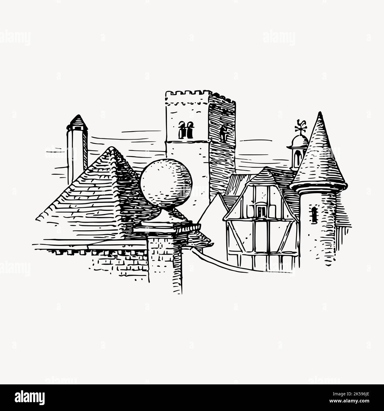 medieval architecture drawing