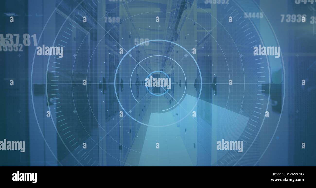 Image of scope scanning and data processing over stock market Stock ...