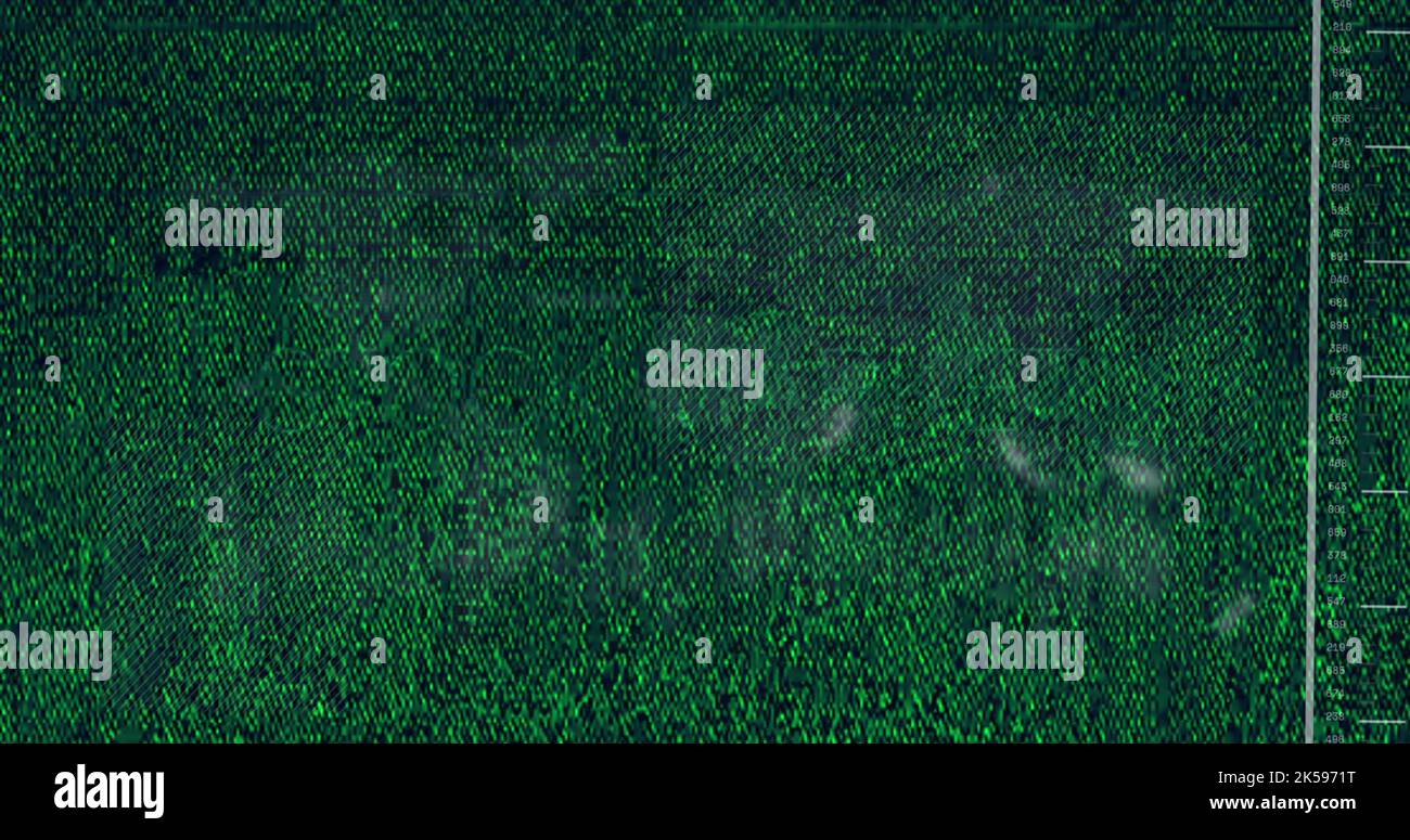 Image of stock market text over data processing Stock Photo