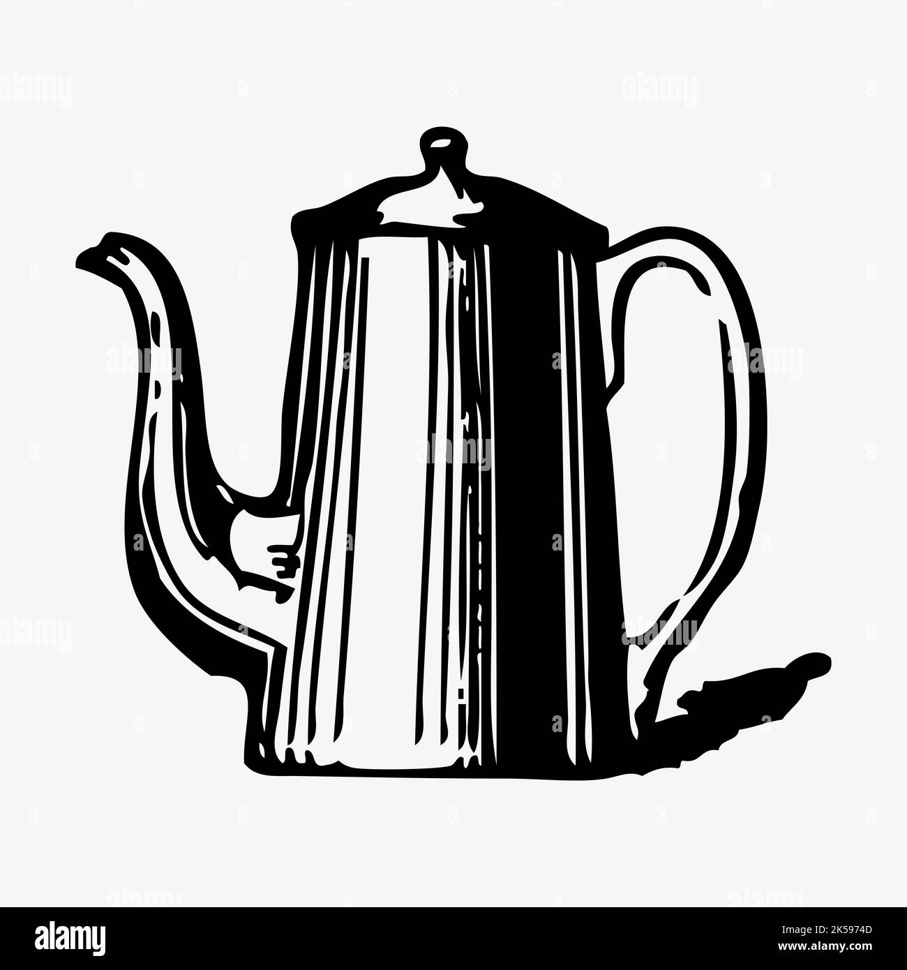 Coffee pot clipart, vintage object illustration vector Stock Vector ...