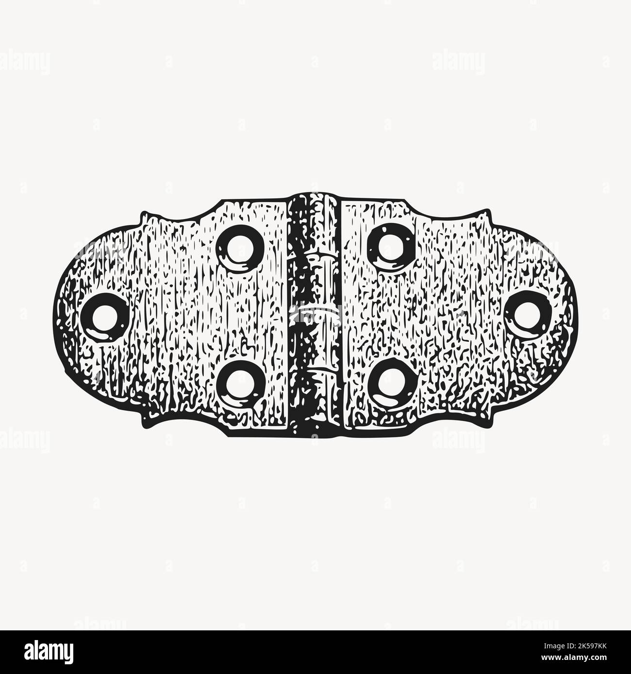 Vintage door hinge clipart, object illustration vector Stock Vector
