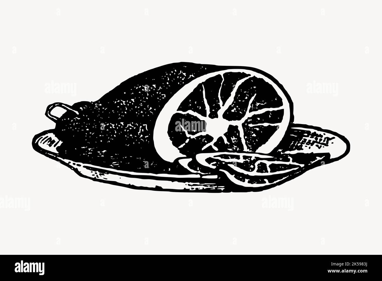 Ham drawing, vintage food illustration vector Stock Vector Image & Art