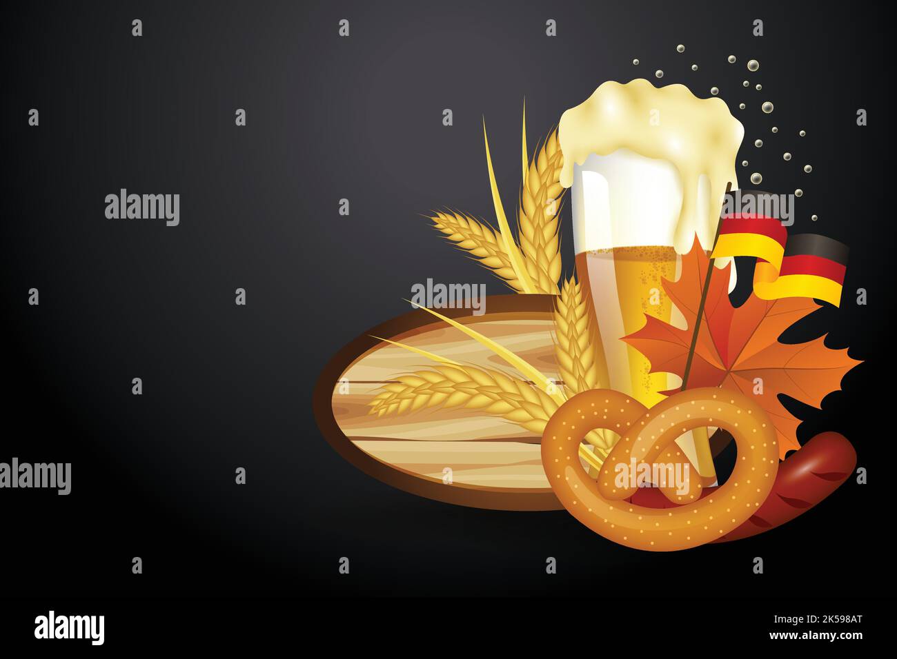 realistic oktoberfest background vector design illustration Stock ...