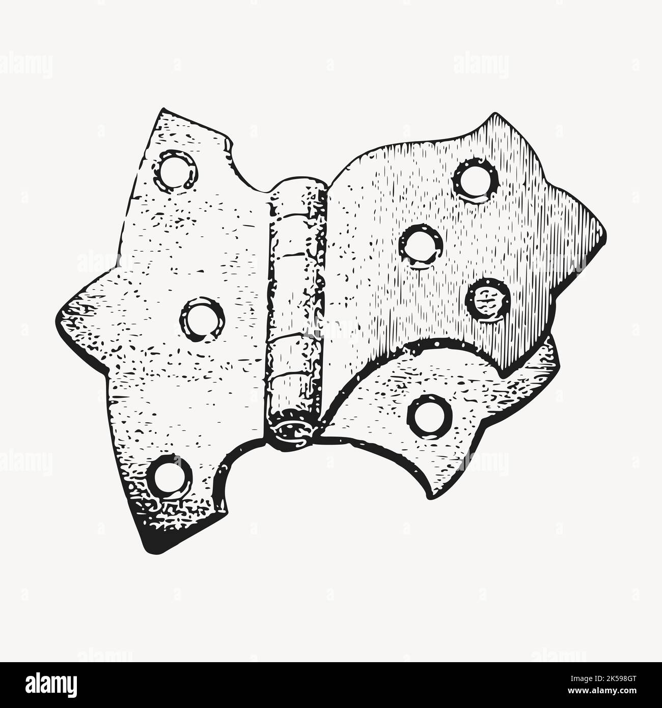 Vintage door hinge clipart, object illustration vector Stock Vector