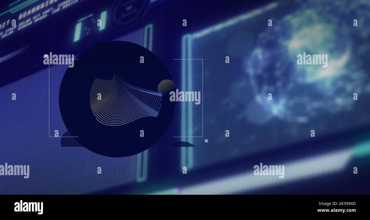 Image of shapes over data processing on black background Stock Photo ...