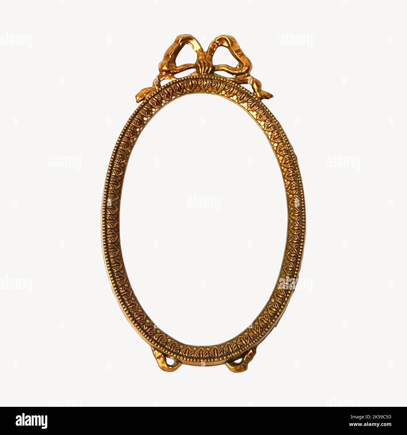 Vintage mirror frame, gold home decor illustration vector Stock Vector