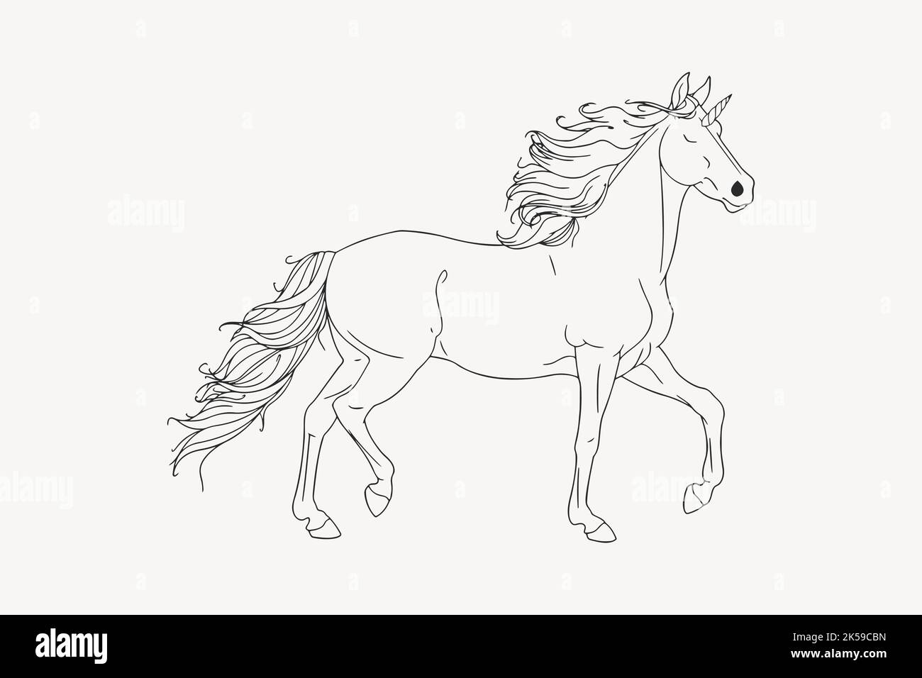 Running horse drawing, animal illustration vector Stock Vector Image & Art Alamy