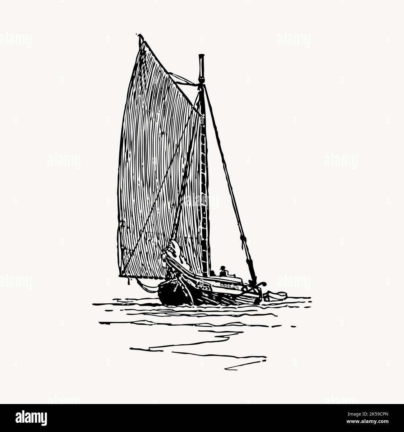 Sailing ship clipart, vintage vehicle illustration vector Stock Vector ...