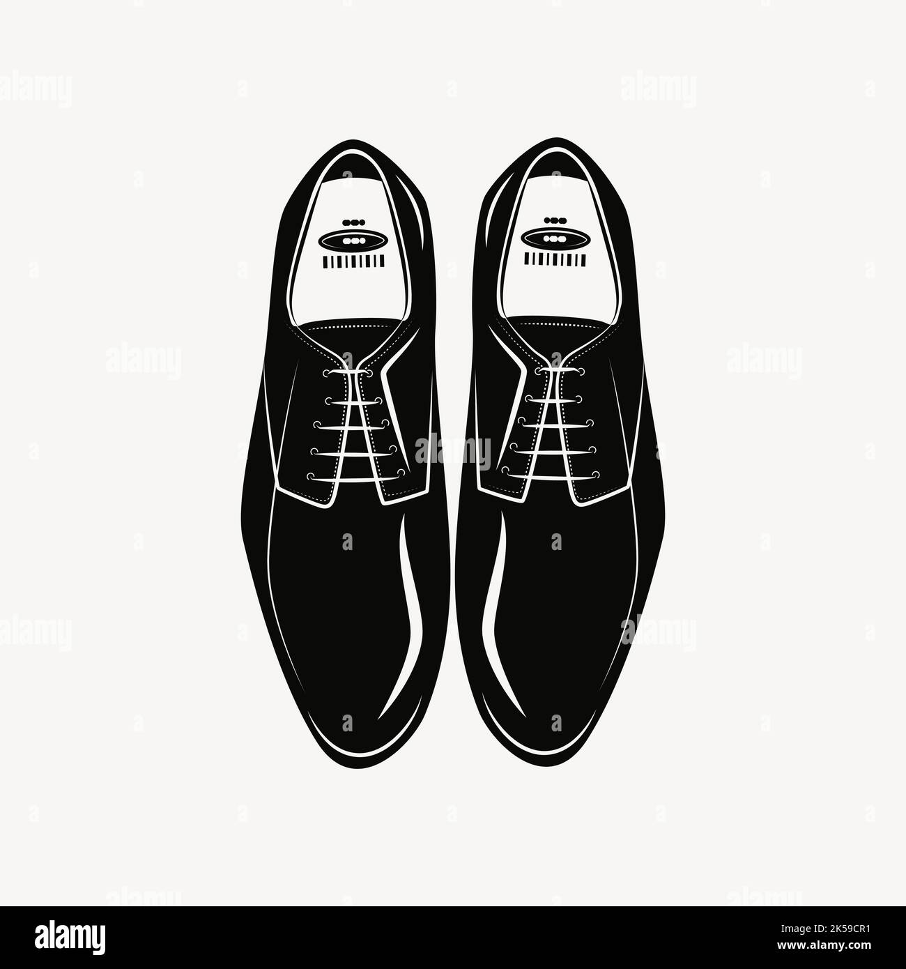 Men's leather shoes sticker, fashion illustration vector Stock Vector