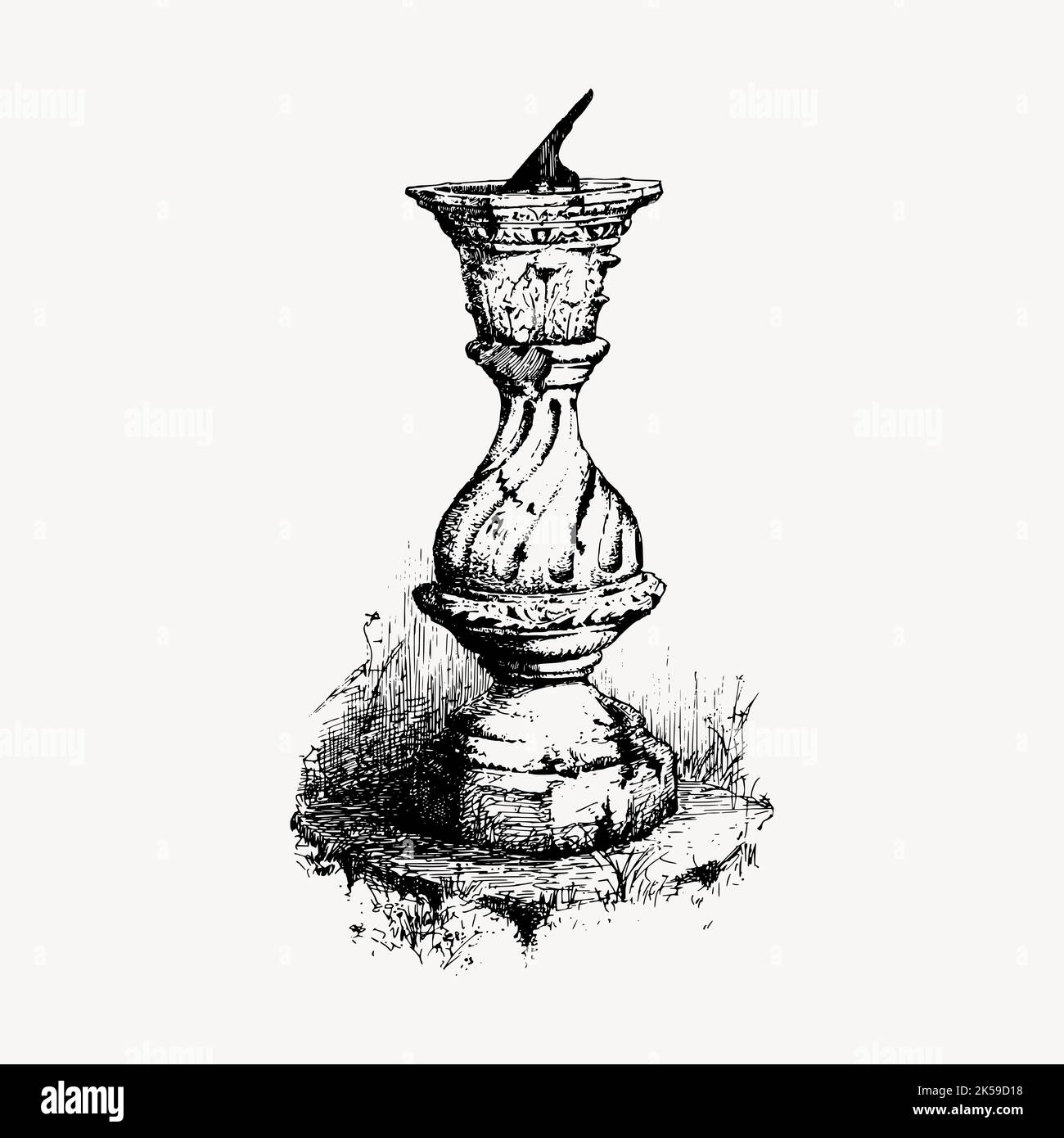 Water fountain clipart, decoration vintage illustration vector Stock