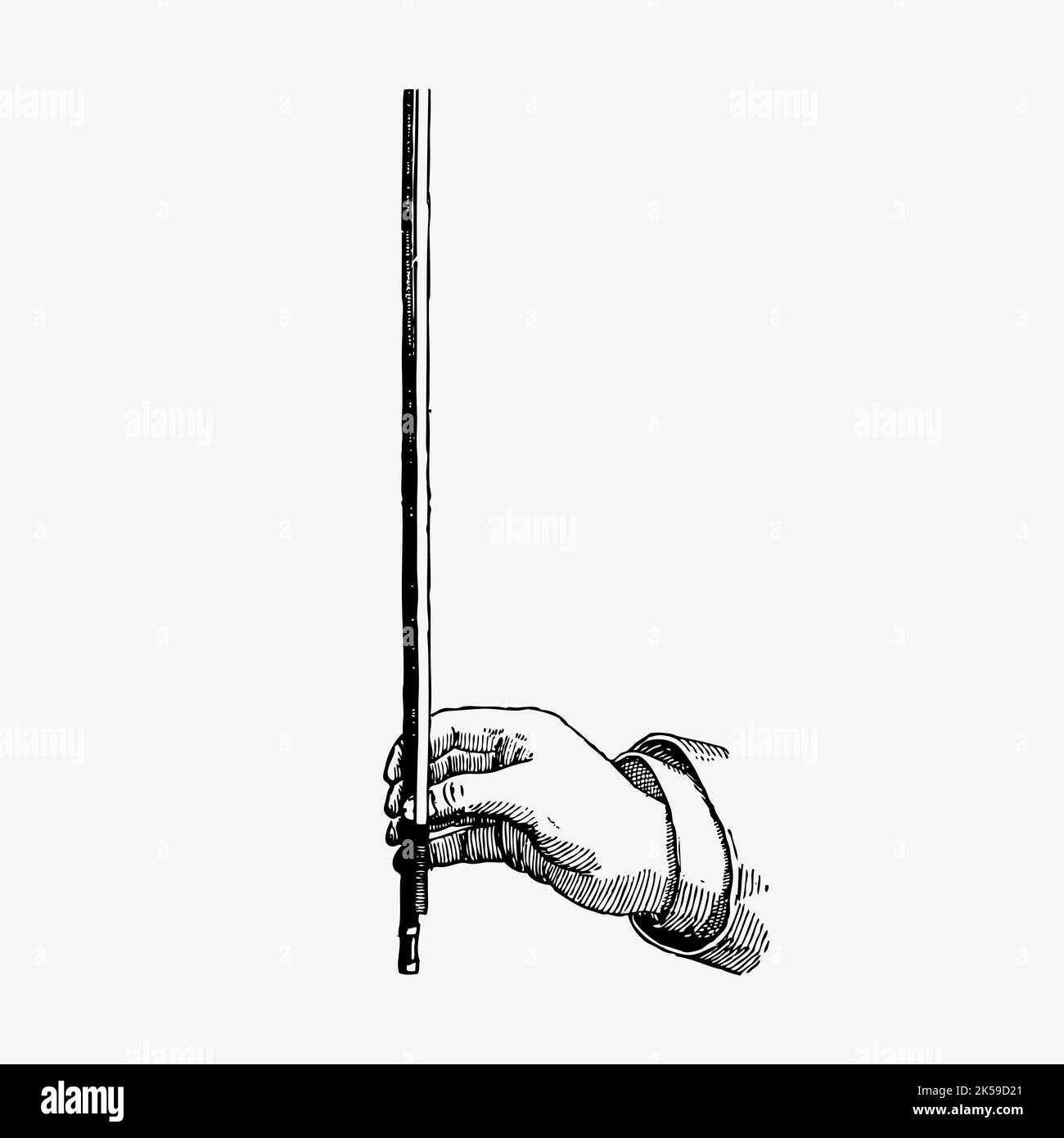 Violin bow clipart, vintage music illustration vector Stock Vector