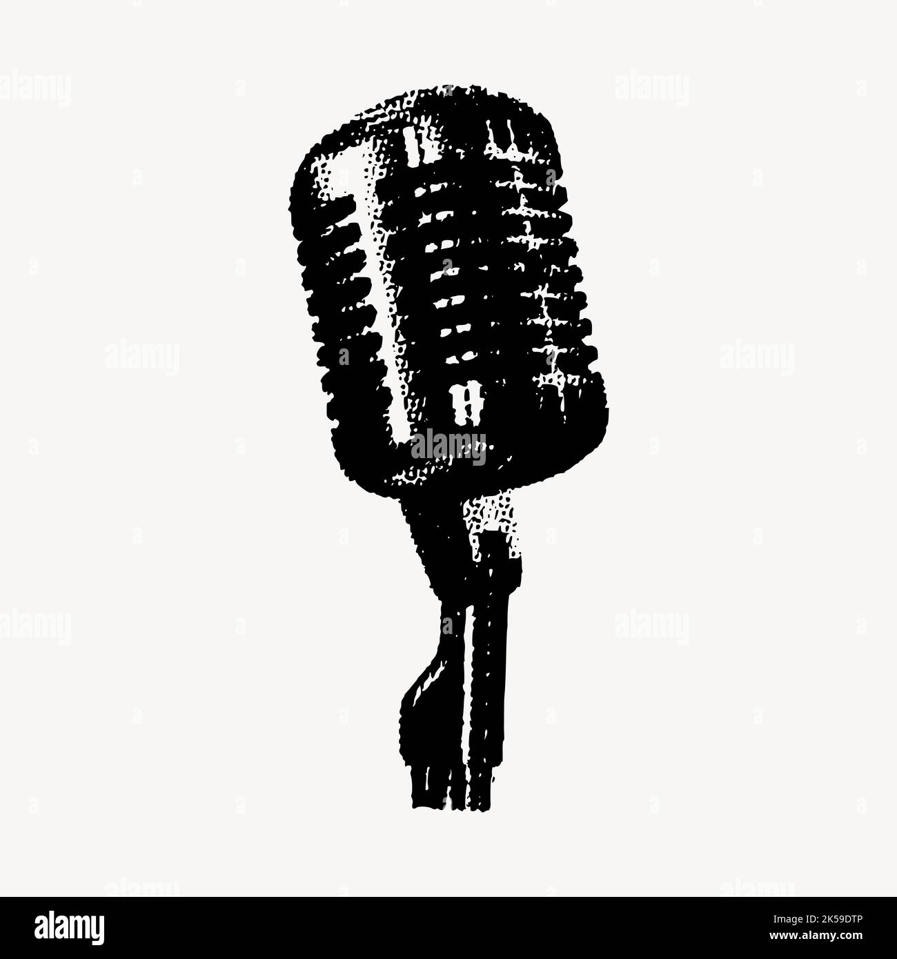 Vintage microphone clipart, music illustration vector Stock Vector