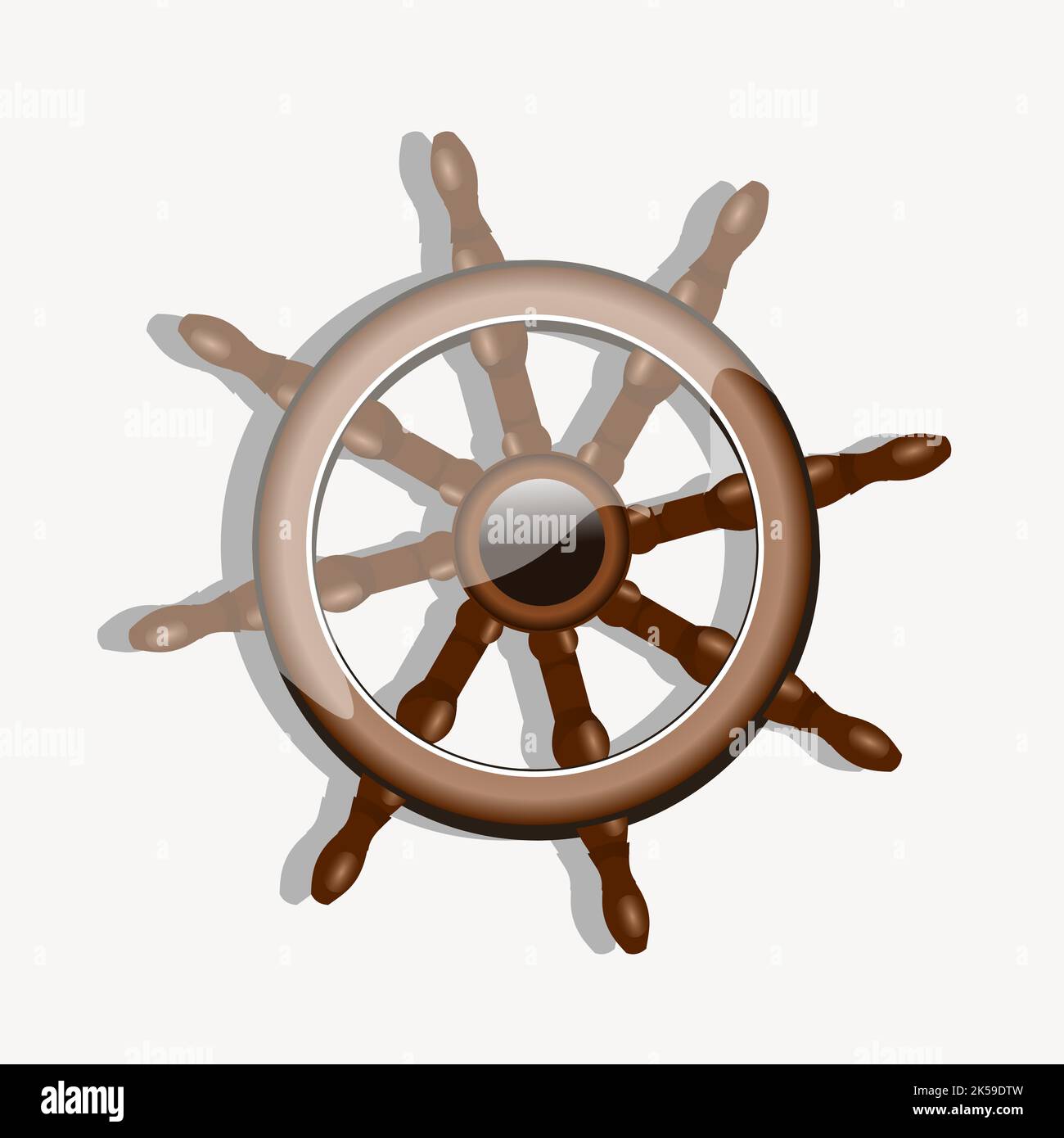 Ship steering wheel clipart, vehicle illustration vector Stock Vector