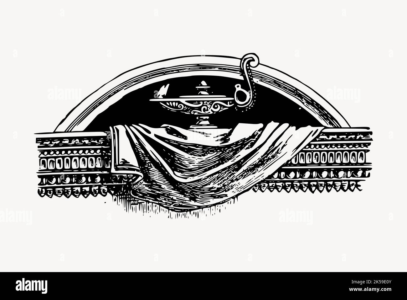 Oil lamp clipart, vintage object illustration vector Stock Vector Image