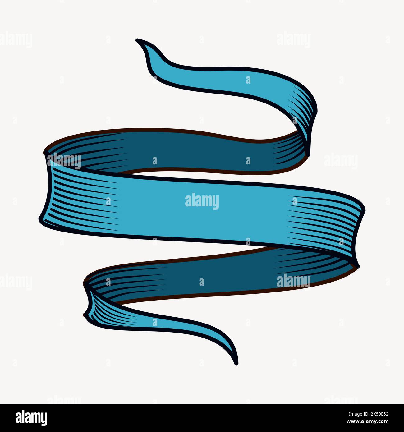 Blue ribbon banner clipart, decoration illustration vector Stock Vector