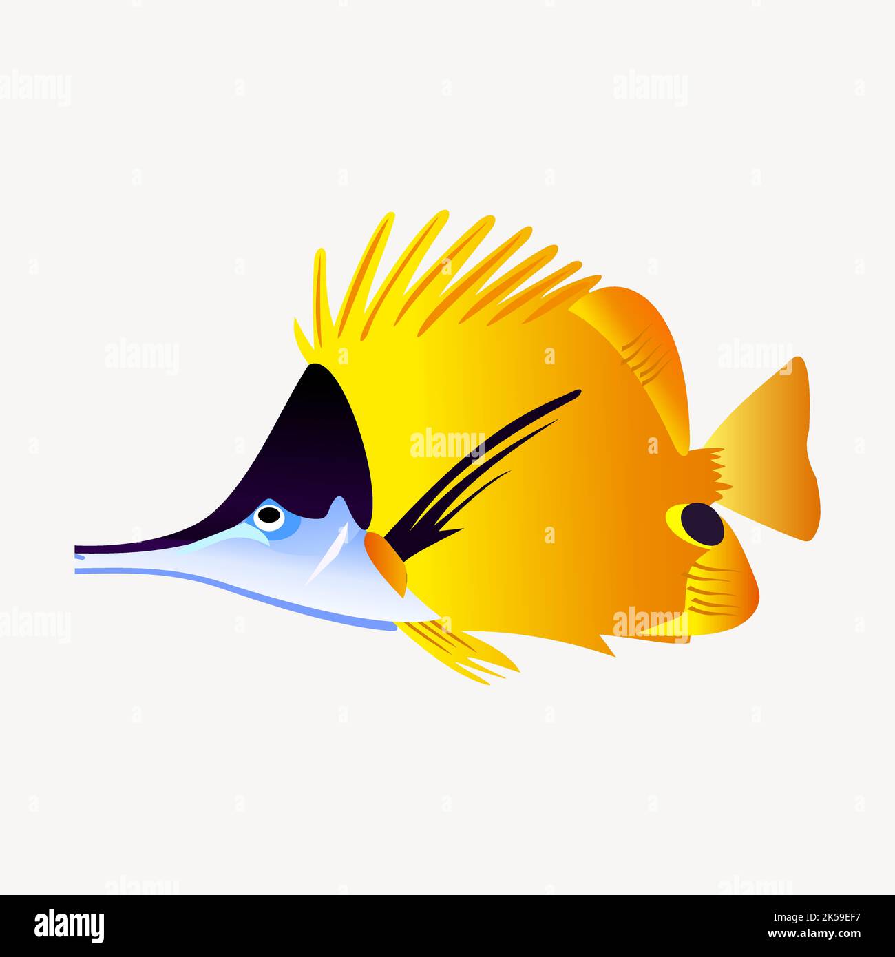 Butterfly fish clipart, animal illustration vector Stock Vector Image