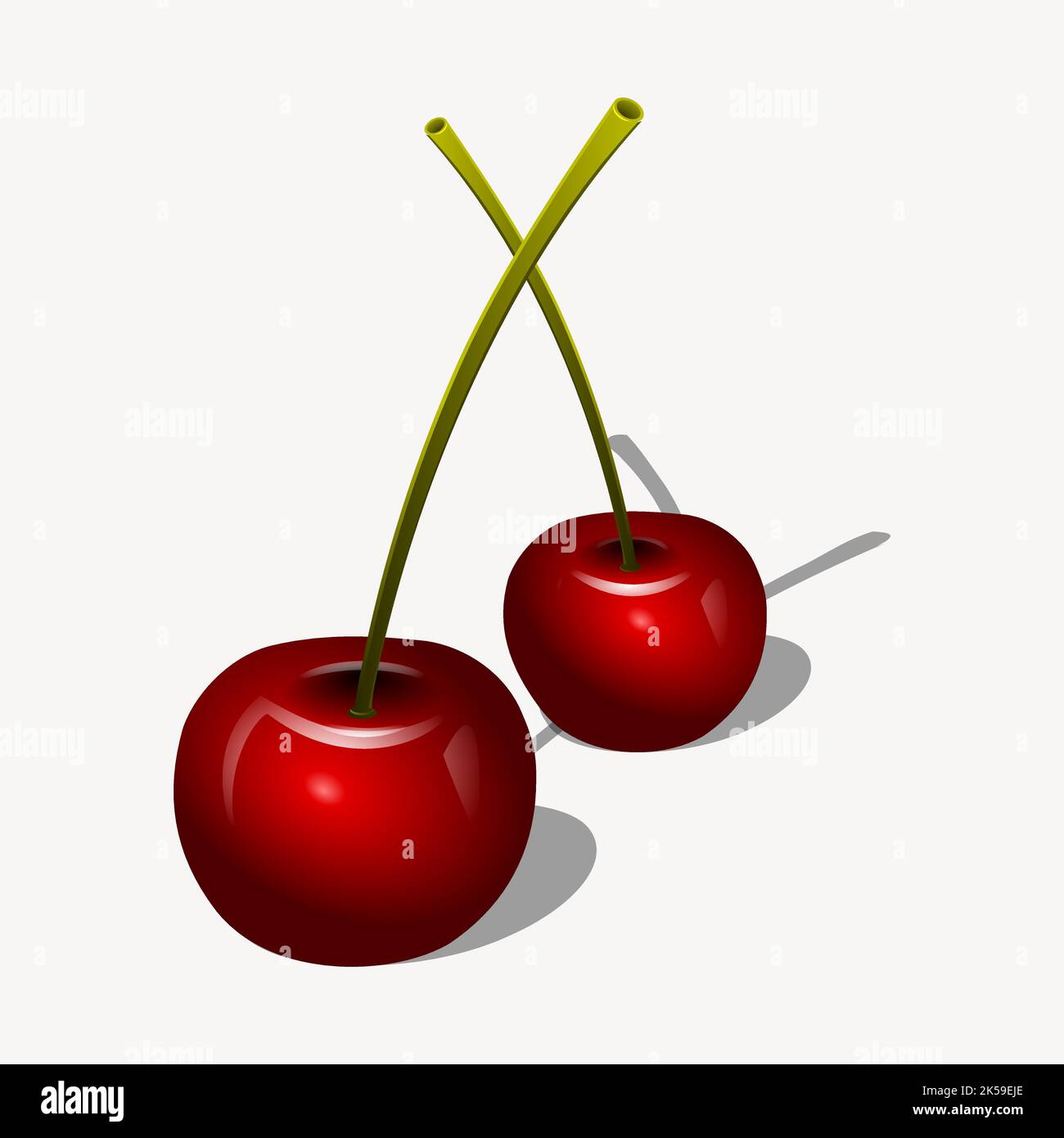 Cherries clipart, fruit illustration vector Stock Vector Image & Art