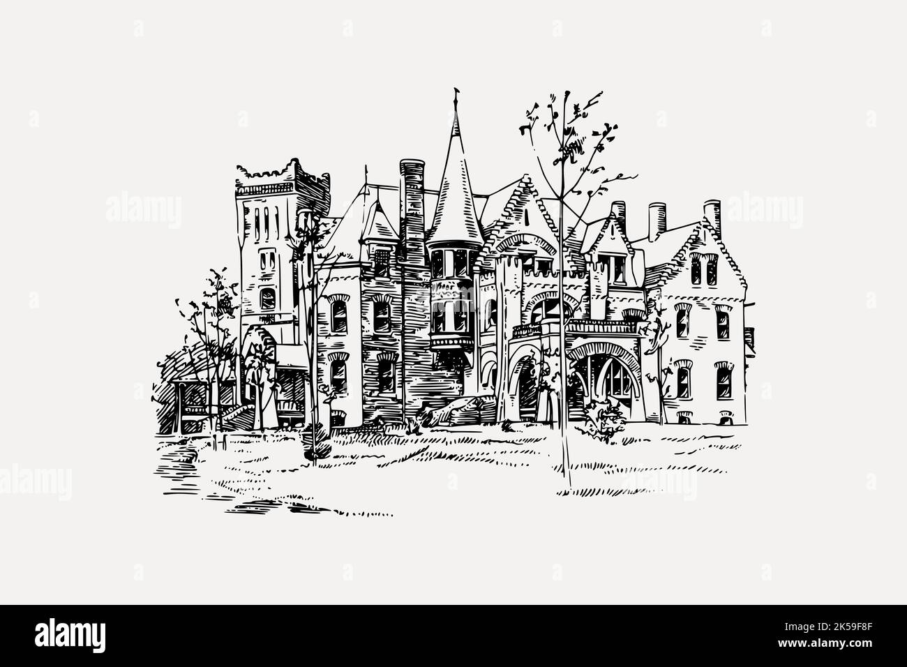 Vintage architecture drawing, historic building illustration vector Stock Vector Image & Art Alamy