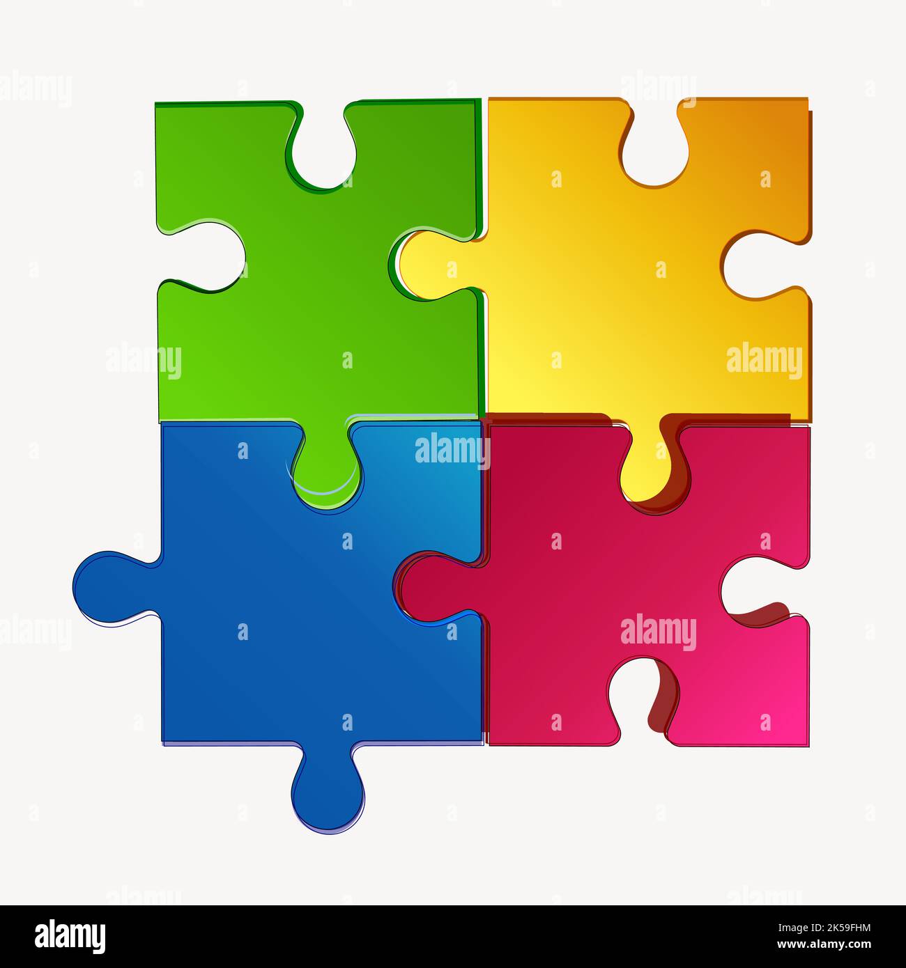 Colorful jigsaws clipart, puzzle illustration vector Stock Vector Image