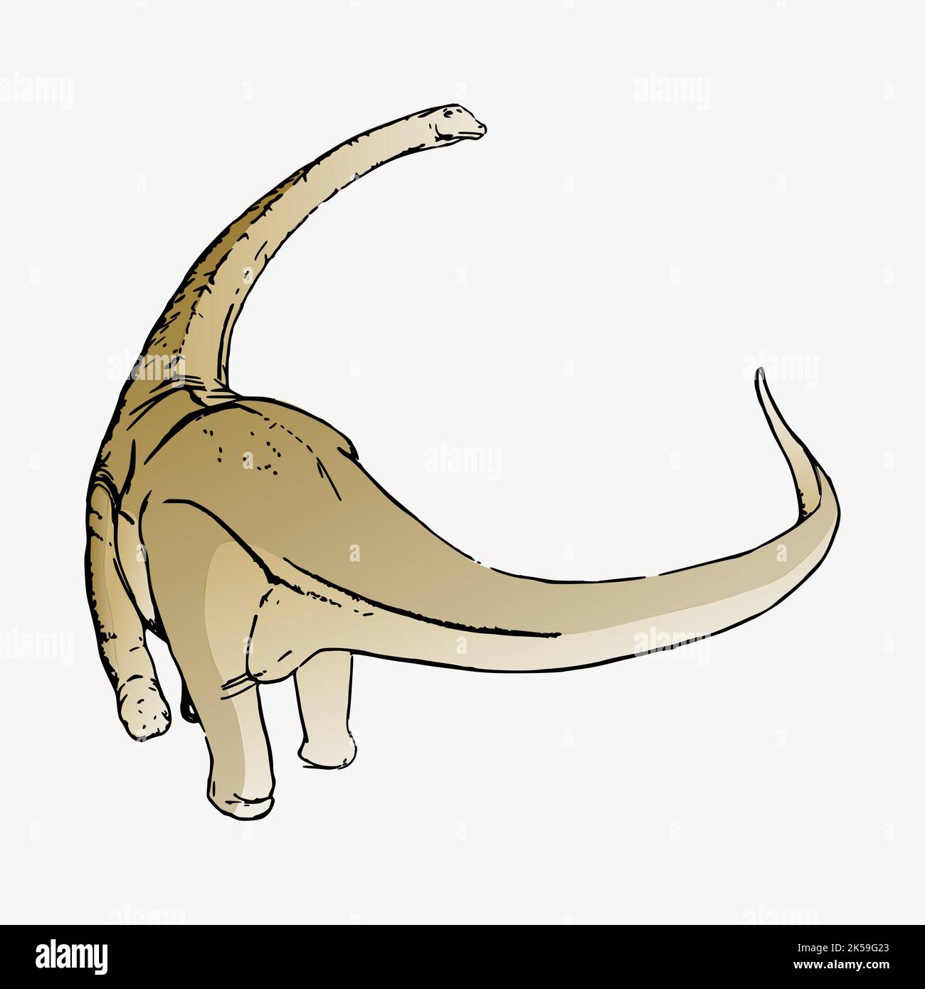 Longneck dinosaur clipart, extinct animal illustration vector Stock