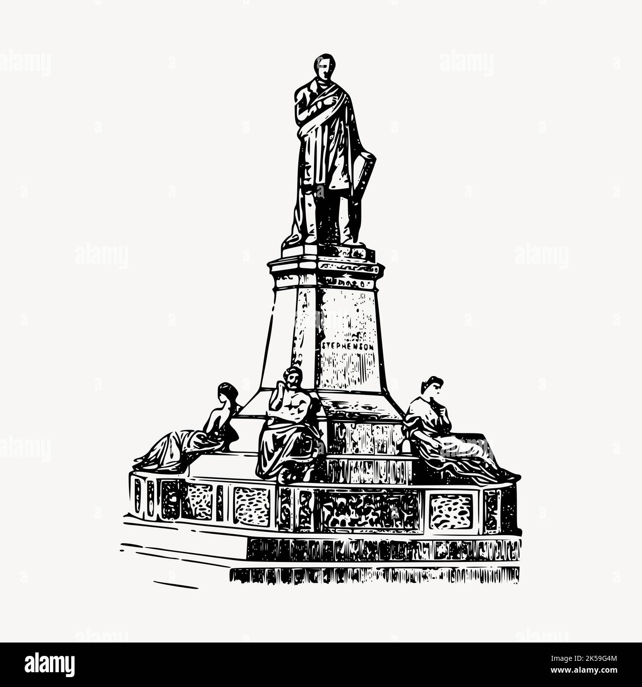 Historical monument clipart, vintage illustration vector Stock Vector