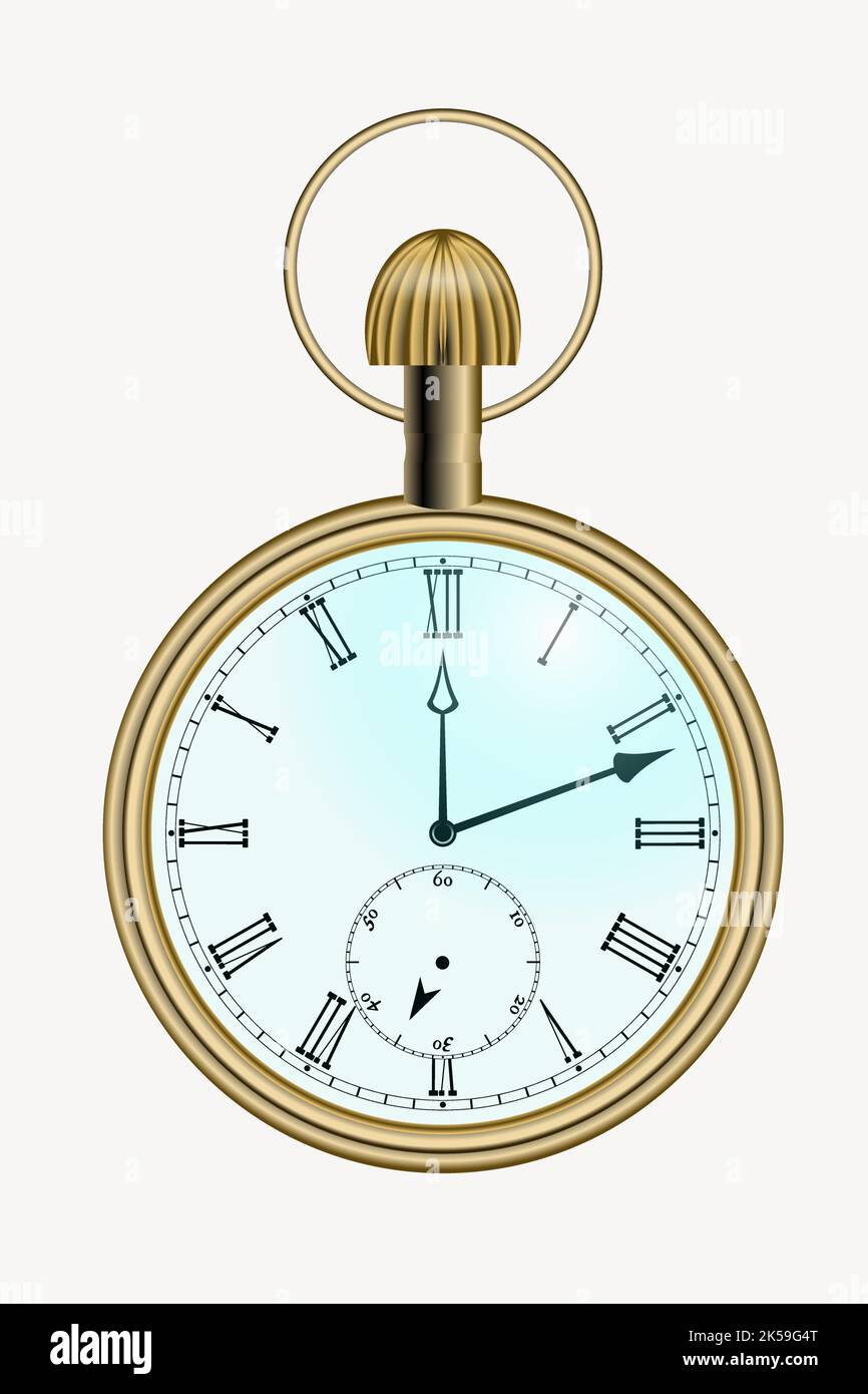 Pocket watch clipart, object illustration vector Stock Vector Image