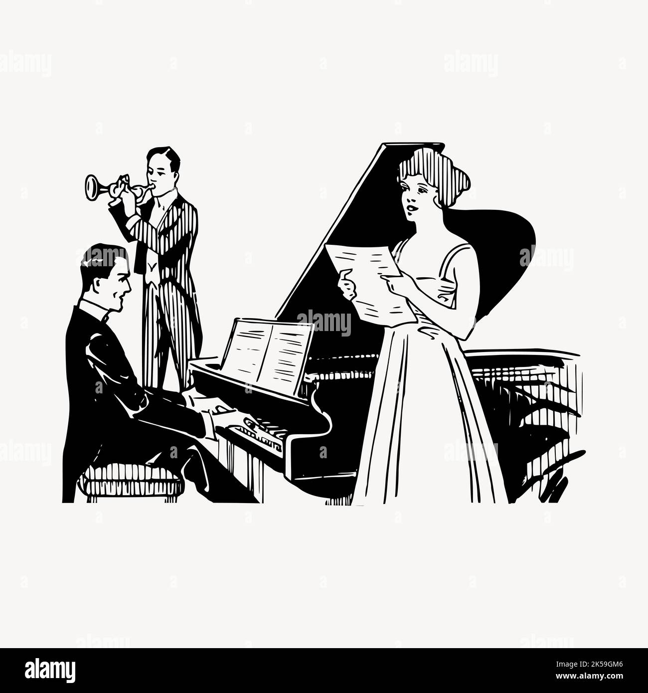 Classical music concert illustration clipart vector Stock Vector Image