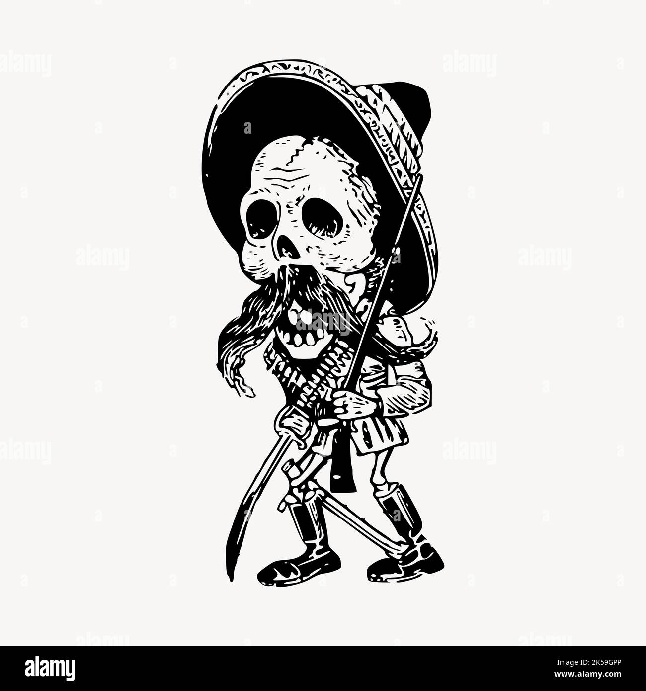 Day of the Dead illustration clipart vector. Stock Vector