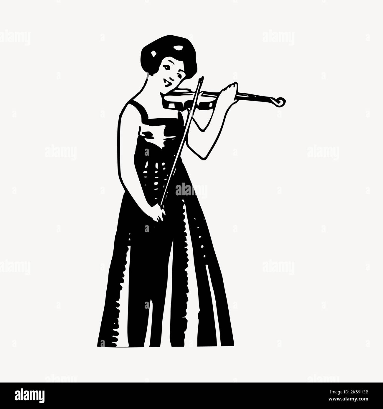 Woman violinist illustration clipart vector Stock Vector Image & Art ...