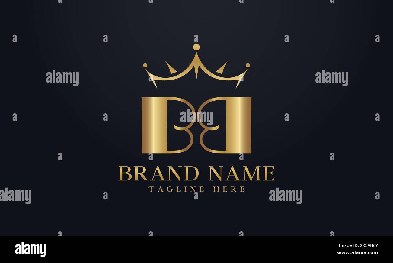 King crown logo design vector and extra bold queen symbol Stock Vector ...