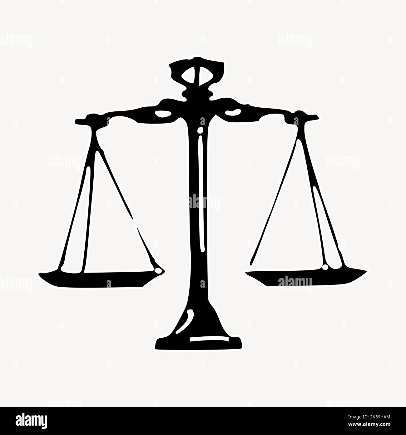 Scales of justice clipart, object illustration vector Stock Vector