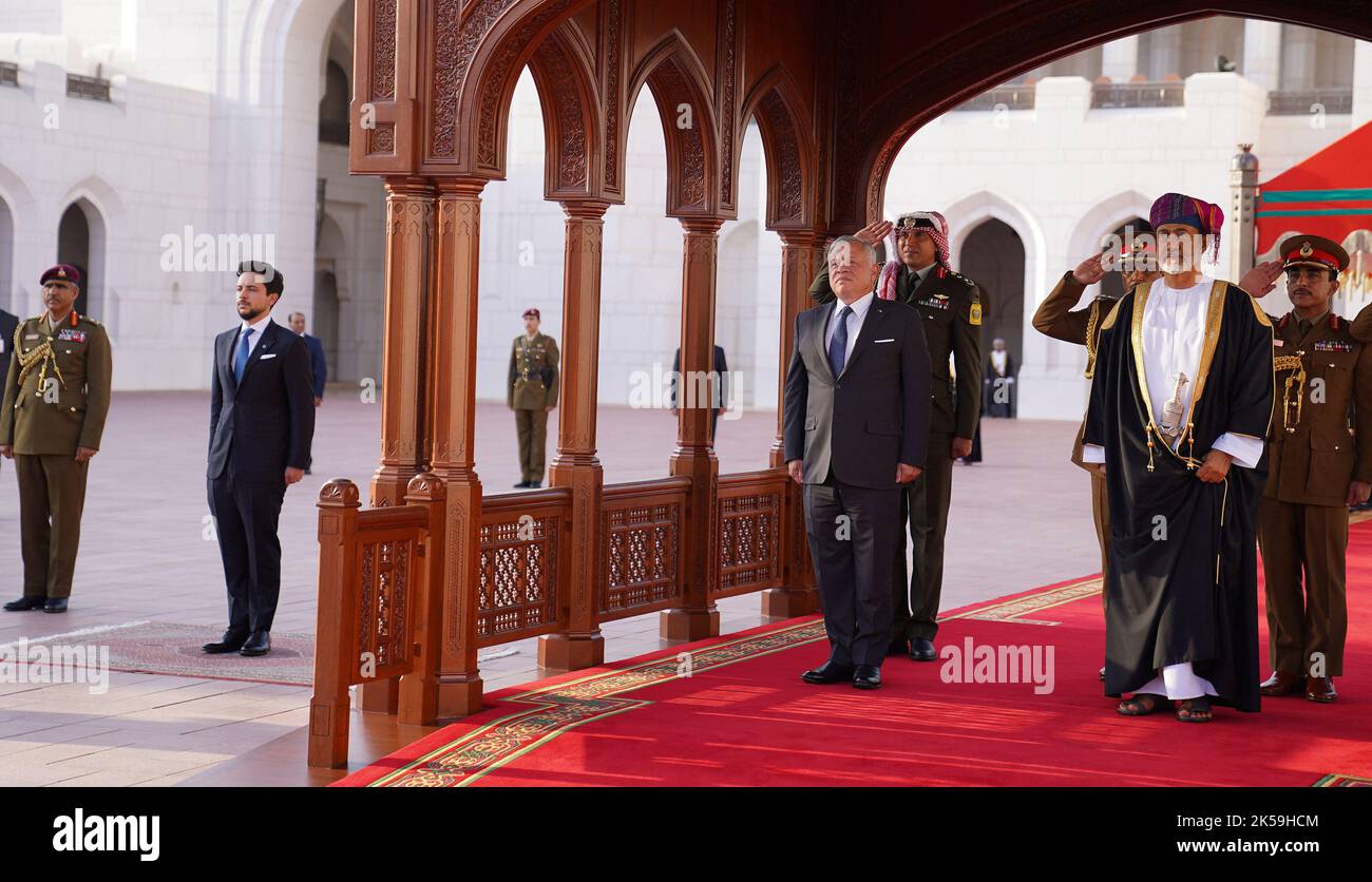 L-R : Jordan’s Crown Prince Hussein, Jordan’s King Abdullah II and the