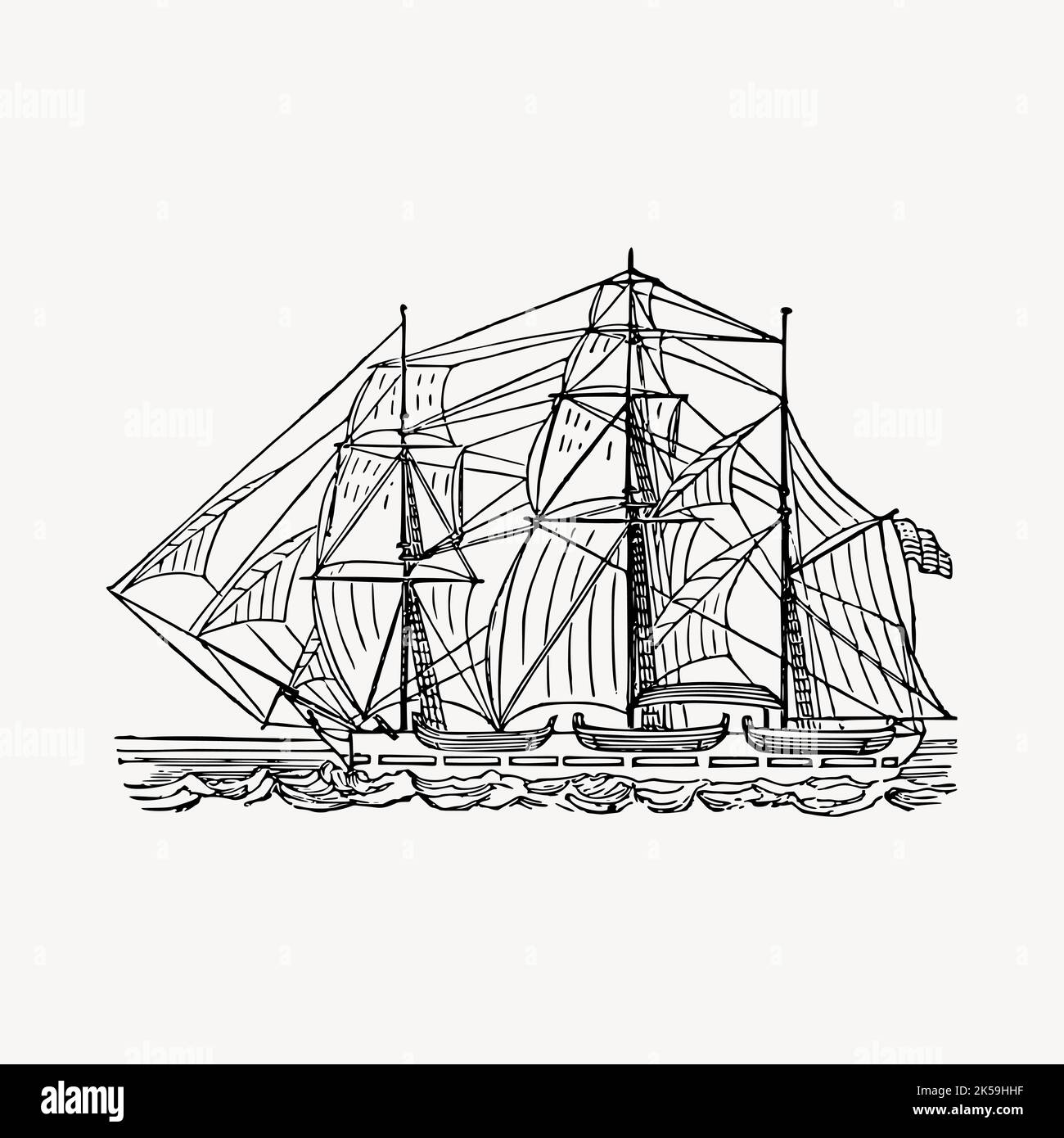Sailing ship illustration clipart vector Stock Vector Image & Art - Alamy