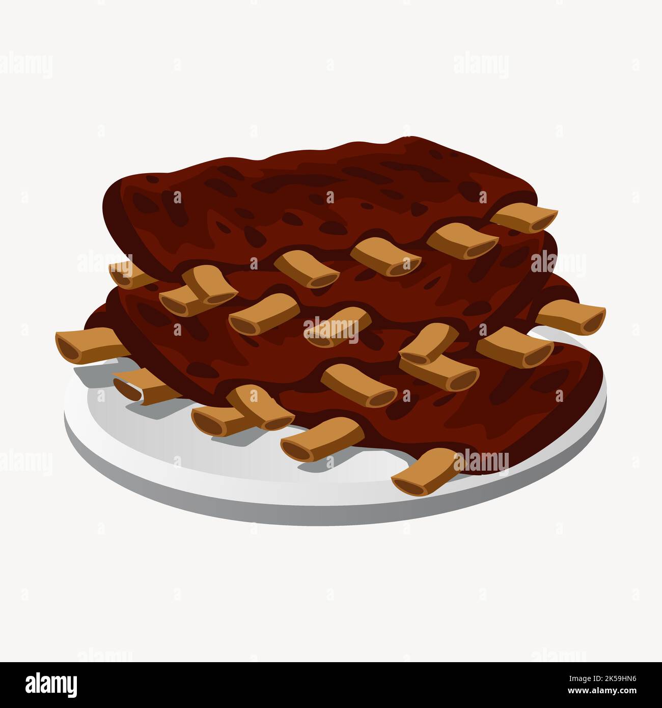Barbecue ribs clipart, food illustration vector Stock Vector Image