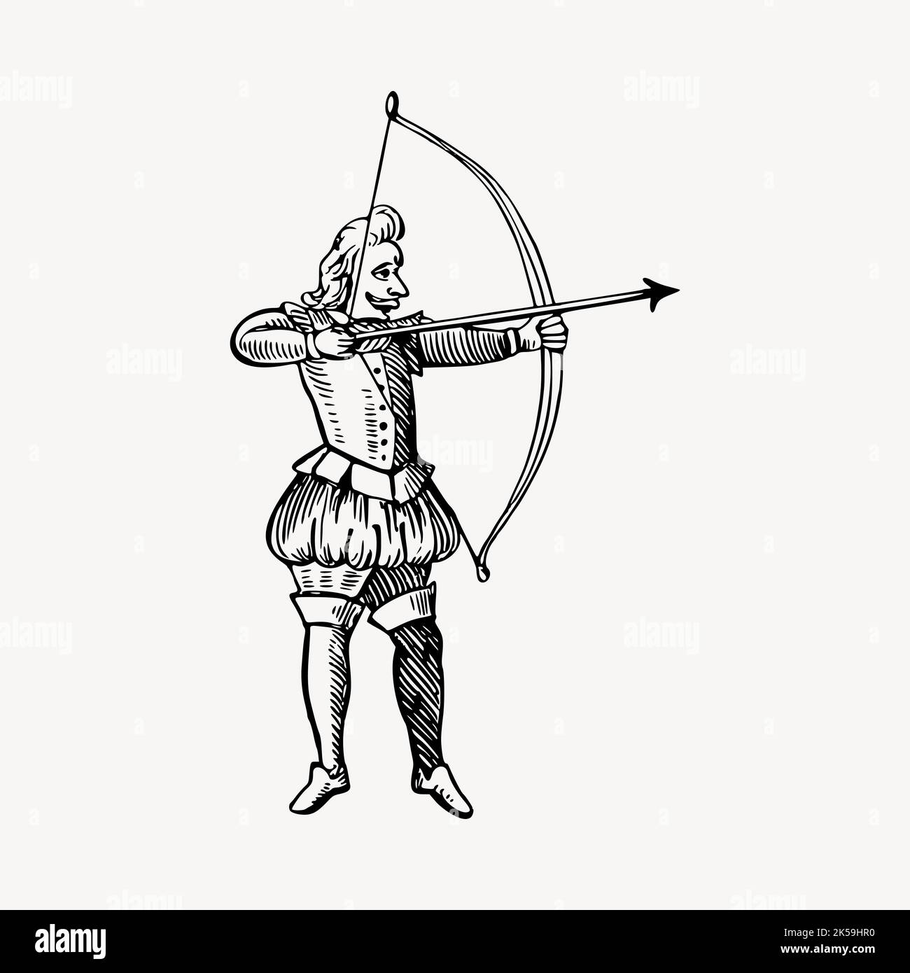 Archer clipart, vintage hand drawn vector Stock Vector Image & Art Alamy