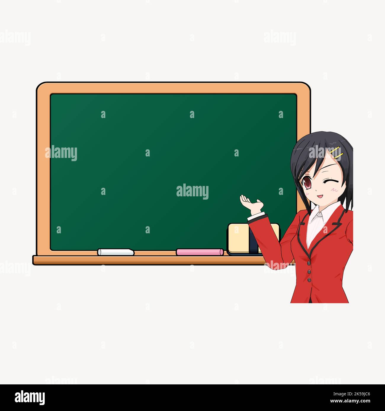 Anime school girl clipart vector Stock Vector Image & Art Alamy
