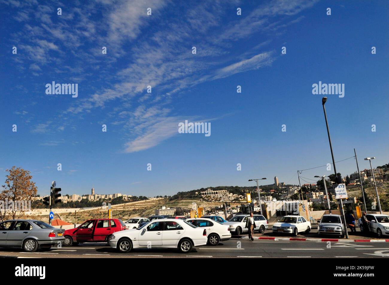 Traffic on Jericho road in East Jerusalem Stock Photo Alamy