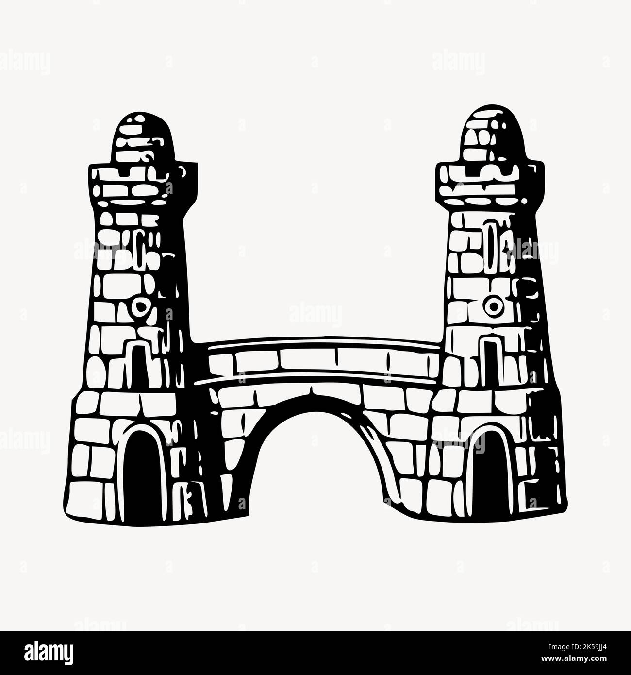 Fortress clipart, vintage hand drawn vector Stock Vector Image & Art ...