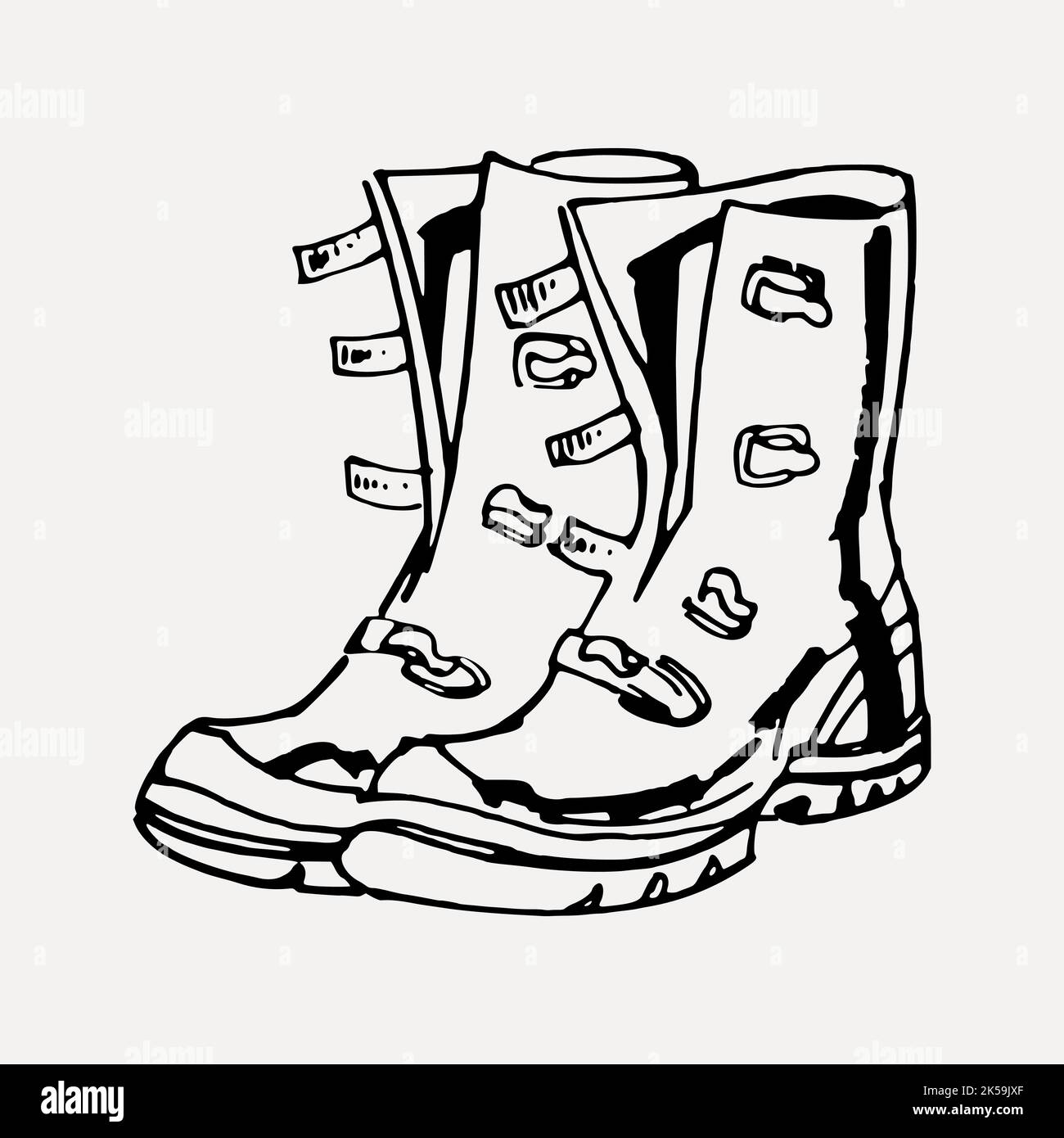 Boots drawing, vintage footwear illustration vector Stock Vector Image