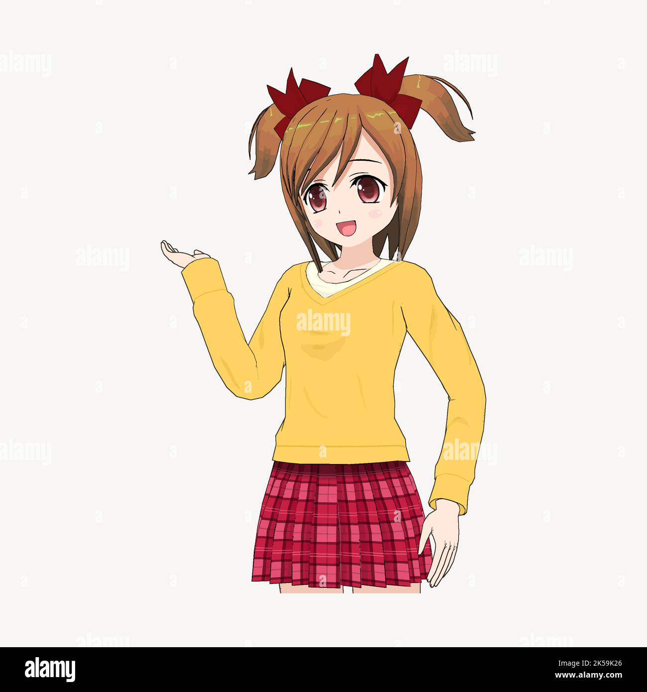 Anime school girl clipart vector Stock Vector Image & Art Alamy